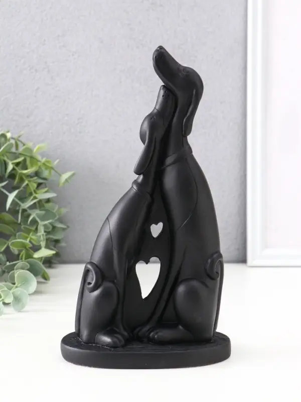 Фигура "Пара собачек" 23 см, черный