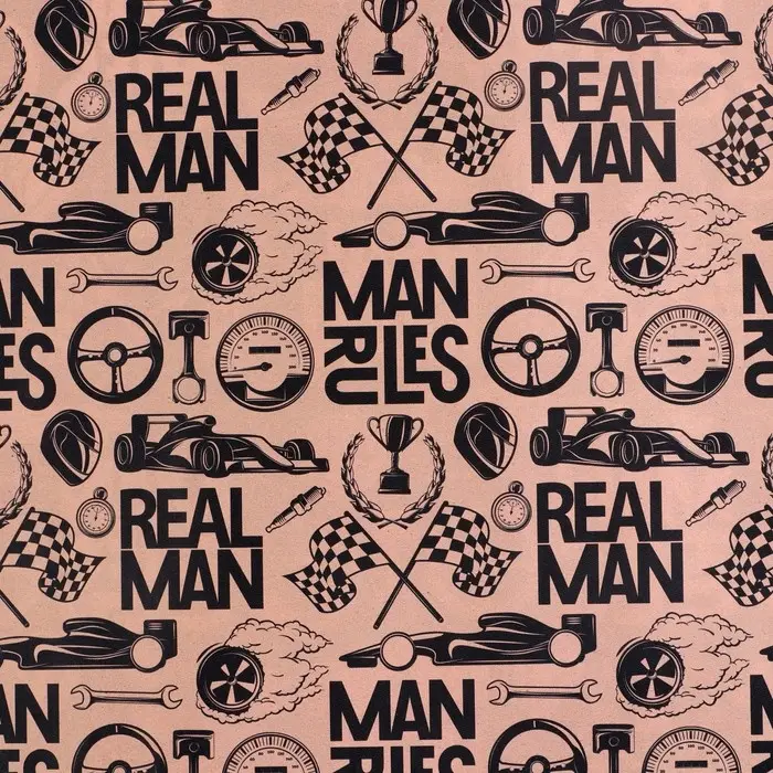 Бумага упаковочная глянцевая двухсторонняя &laquo;Брутальность&raquo;, 50 х 70 см