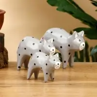 Набор сувенирный &laquo;Кошки&raquo;, h=9 см, h=8 см, h=6.5 см, дерево, серый