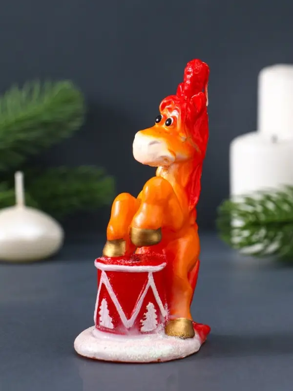 Свеча фигурная "Лошадка цирковая" 4,5х6х11 см, цв. золотой