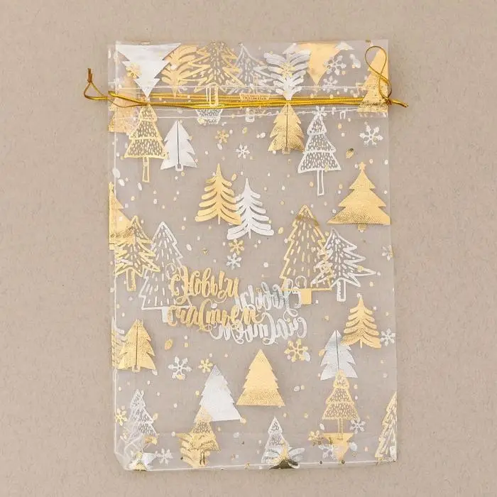 Мешочек подарочный органза &laquo;С Новым счастьем!&raquo;, 10 х 12 см +/- 1.5 см