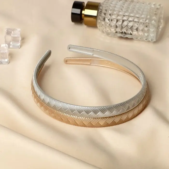 Ободок для волос &laquo;Фелиция&raquo;, коса, 1.1 см, серебро золото