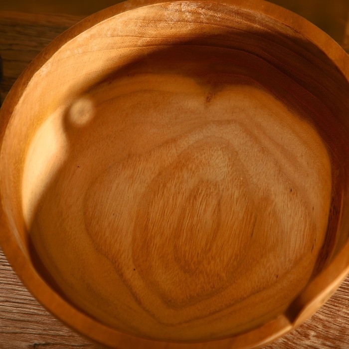 Салатник 20х20х9 см, тиковое дерево