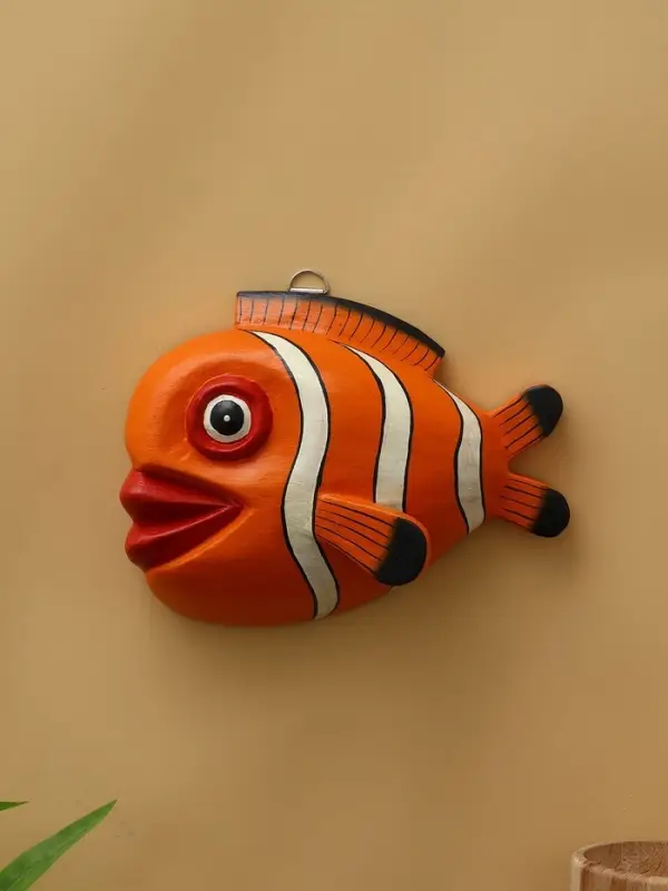 Панно &laquo;Рыба-клоун&raquo;, 20&times;16&times;6 см, дерево, оранжевое