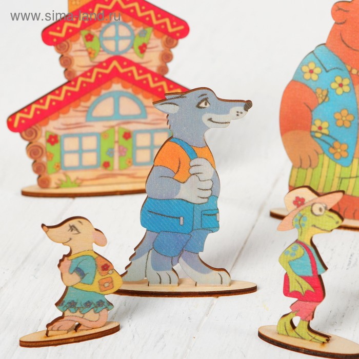 Кукольный театр сказки на столе &laquo;Теремок&raquo;, высота фигурок: 4-12 см, толщина: 3 мм