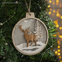 Ёлочная игрушка &laquo;Величавый олень в лесу&raquo;, батарейки АААх2 (не в комплекте), свечение тёплое белое