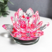 Сувенир стекло "Розовый лотос на подставке" вращается 5,5х9х9 см