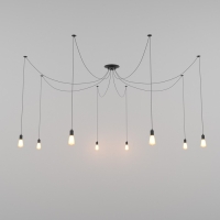 Светильник "Паук" черный 8x40W E27 80x80x90 см BayerLux