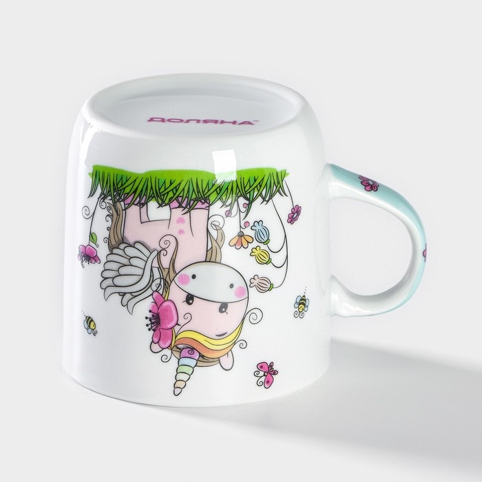 Кружка керамическая Доляна &laquo;Единорожка&raquo;, 230 мл, цвет белый