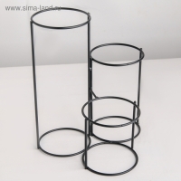 Подставка для цветов Доляна &laquo;Каскад&raquo;, d=8,3см., 18&times;17&times;22 см, цвет чёрный