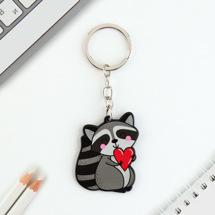 Брелок для ключей акриловый &laquo;Енот&raquo;, 3,5 х 10 см