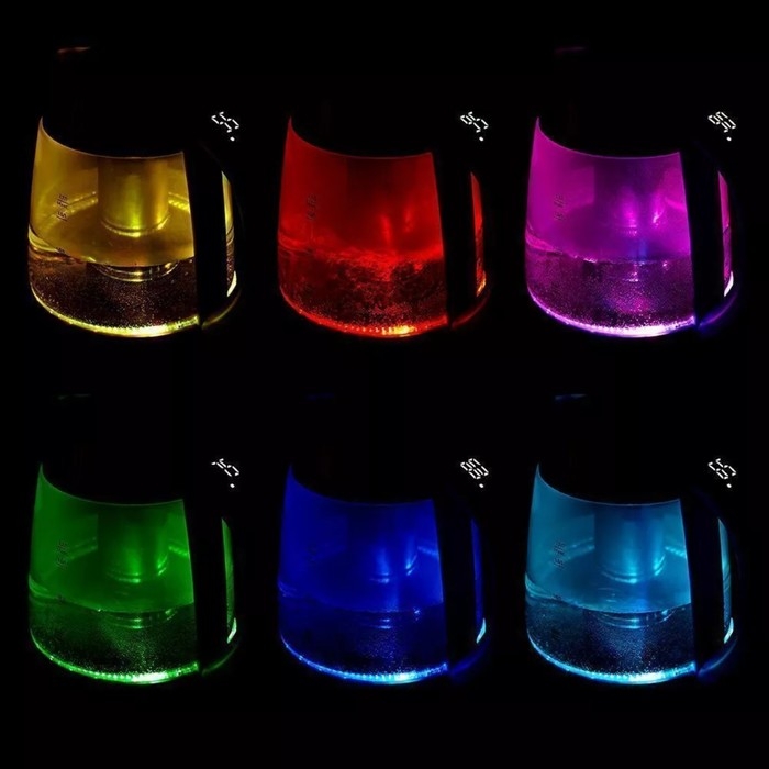 Чайник электрический Kitfort KT-6624, стекло, 1.7 л, 2200 Вт, фиолетовый