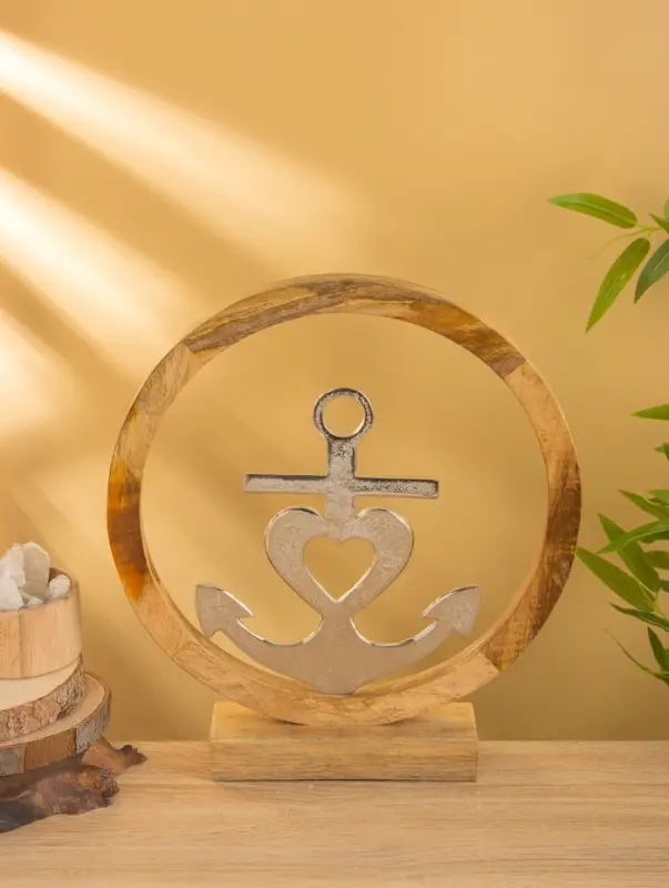 Якорь на подставке, 36&times;7&times;39 см, алюминий, дерево