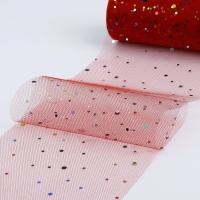 Фатин с разноцветными блёстками, 15 см, 11 &plusmn; 1 г/кв.м, 23 &plusmn; 1 м, цвет красный №17