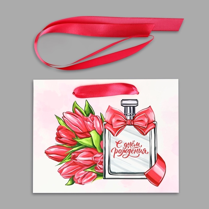 Пакет ламинированный с лентой &laquo;С Днём рождения&raquo;, MS 23 &times; 10 &times; 18 см