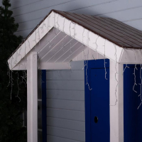 Гирлянда &laquo;Бахрома&raquo; 3 &times; 0.6 м, IP44, УМС, прозрачная нить, 160 LED, свечение мульти, 220 В