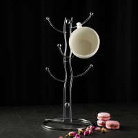 Подставка для кружек на 6 предметов Доляна, 16&times;16&times;32 см, цвет хромированный