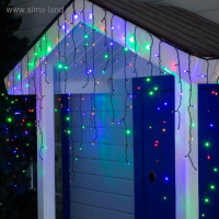 Гирлянда &laquo;Бахрома&raquo; 3 &times; 0.9 м, IP44, УМС, тёмная нить, 232 LED, свечение мульти, 220 В