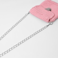 Цепочка для сумки, с карабинами, металлическая, 19 &times; 15 мм, 120 см, цвет серебряный