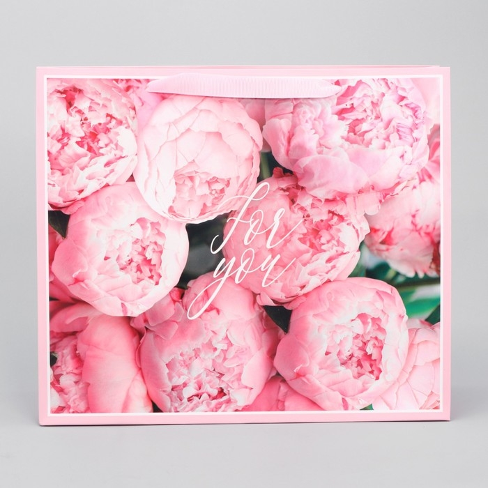 Пакет подарочный ламинированный горизонтальный, упаковка, &laquo;For you&raquo;, M 30 х 25.5 х 9 см