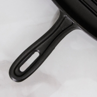 Сковорода гриль чугунная &laquo;Гриль глубокий&raquo;, 28&times;26&times;4,5 см, 2 слива, чугунная ручка, цвет чёрный