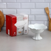 Салатник &laquo;Роза&raquo;, на подставке, 800 мл, золотая обводка, фарфор, Иран