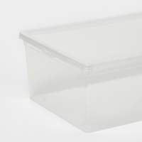 Ящик для хранения с крышкой, 10 л, 37&times;24&times;14 см, цвет прозрачный