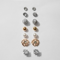 Пусеты 7 пар &laquo;На каждый день&raquo; набор вечеринка, цвет МИКС