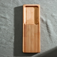 Доска разделочная для подачи и сервировки с менажницей Adelica, 28&times;10&times;1,8 см, берёза