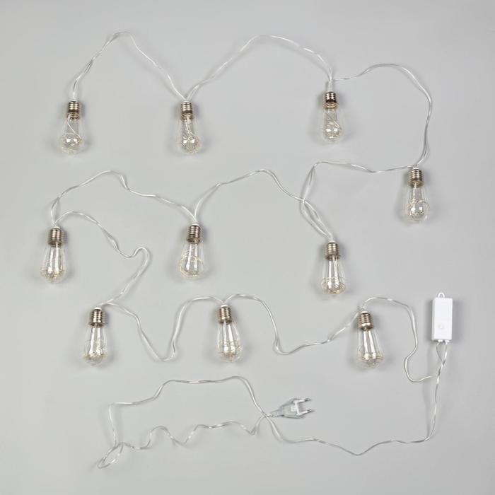 Гирлянда &laquo;Нить&raquo; 3 м с насадками &laquo;Лампа&raquo;, IP20, прозрачная нить, 80 LED, свечение тёплое белое, 8 режимов, 220 В