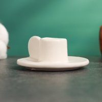 Подсвечник "Саймон" белый глянец, 3х6х6см