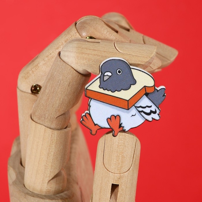 Значок деревянный &laquo;Голубь&raquo; , серия мемы ,3,2 х 3 см