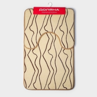 Коврики для ванной и туалета Доляна Lightning, 2 шт: 40&times;50 см, 50&times;80 см, цвет бежевый