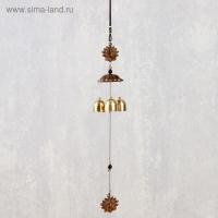 Музыка ветра металл "Ганеша в лотосе" 3 колокольчика 40 см