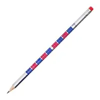 Карандаш чернографитный НВ с ластиком, Таблица умножения, корпус круглый МИКС