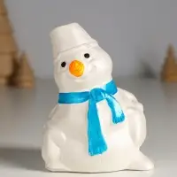 Фигура гипс "Снеговик" 10х6 см,  перламутр