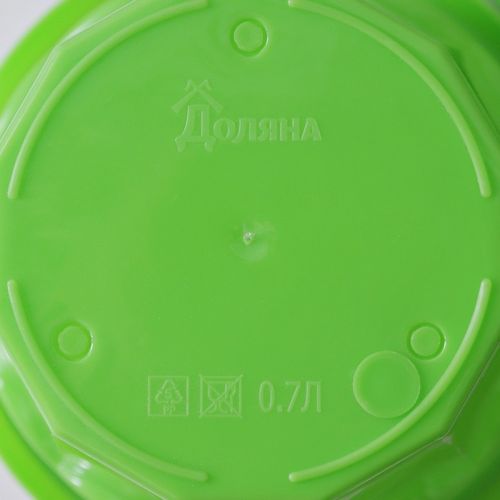 Горшок для цветов с поддоном Доляна &laquo;Эрика&raquo;, 0,7 л, цвет зелёный