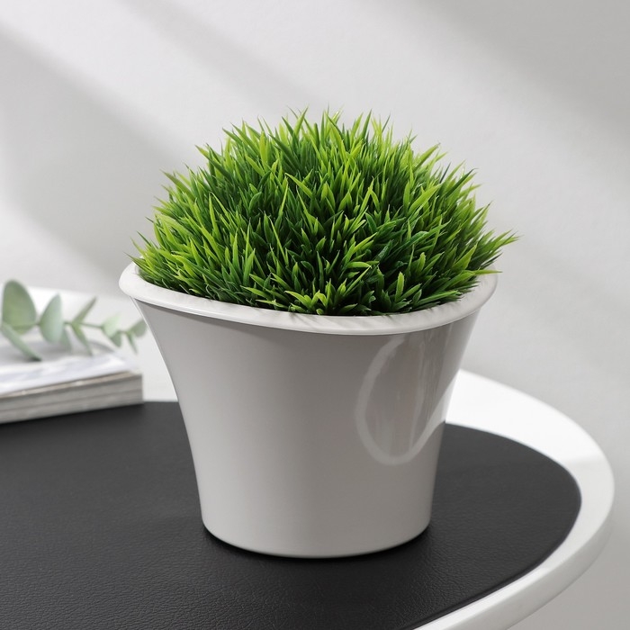 Кашпо для цветов со вставкой &laquo;Лагуна&raquo;, 600 мл, d=13 см, h=9 см, цвет бежевый