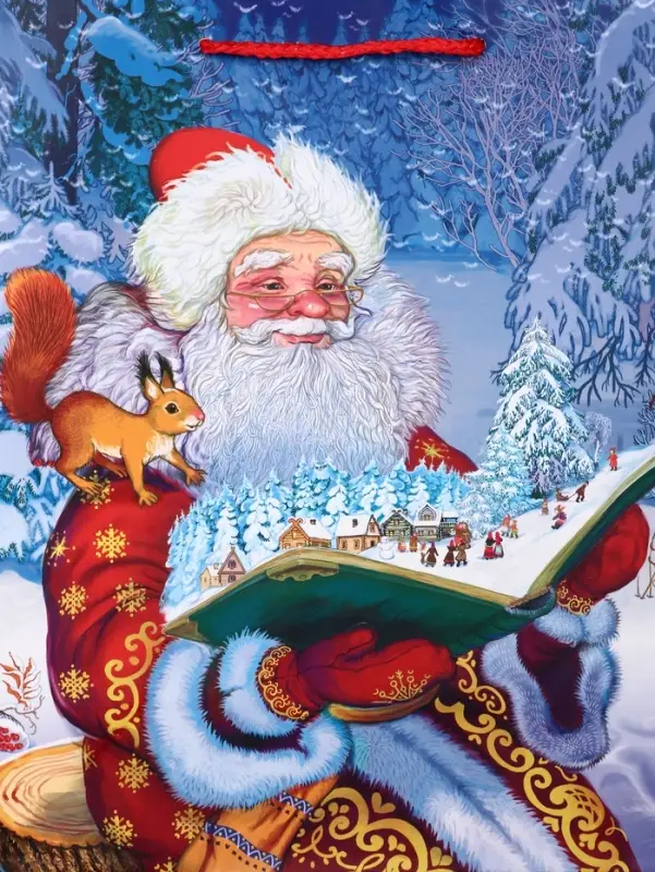 Пакет подарочный новогодний ламинированный, &laquo;Дед Мороз&raquo; , 26&times;12&times;32 см