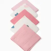 Набор платочков Крошка Я Сolored hearts (вид 1) 20*20 см-5 шт, муслин, 100 % хлопок