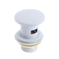 Донный клапан ZEIN engr, большая кнопка, без перелива, нержавеющая сталь, белый