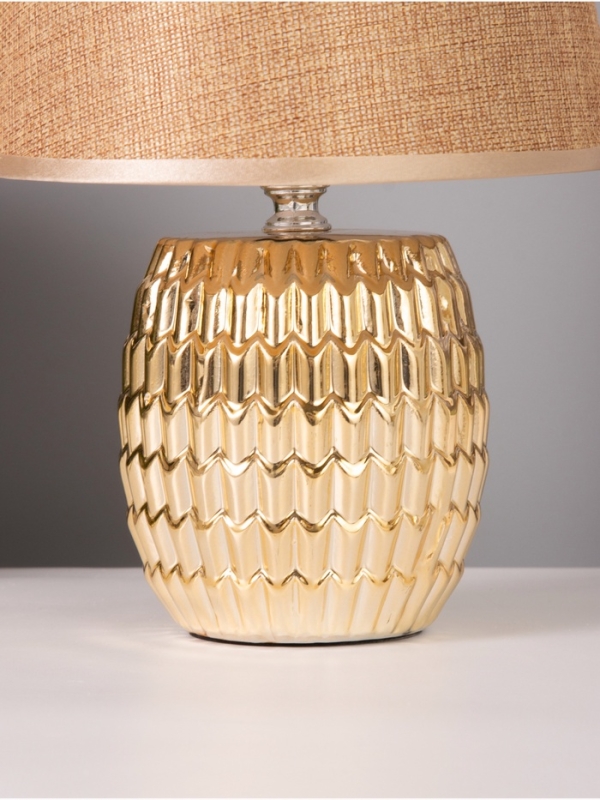Лампа настольная "Рябь" 40Вт Е14 золото 19х19х27см