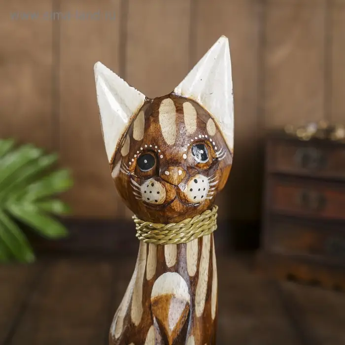 Сувенир дерево "Коричневая кошка" 4,5х9х30 см