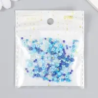 Бисер стекло 6/0 - 15/0 &laquo;Ассорти синее&raquo; d=1.5-4 мм, н-р 10 г