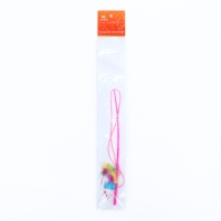 Дразнилка-удочка "Цветная мышка", 32 см, белая/синяя мышь на розовой ручке