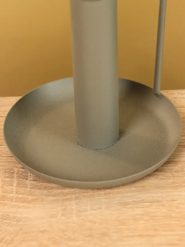 Подсвечник на 1 свечу текстурный с ручкой и блюдцем &laquo;Графит&raquo;, 10&times;10&times;9.5 +/- 0.5 см