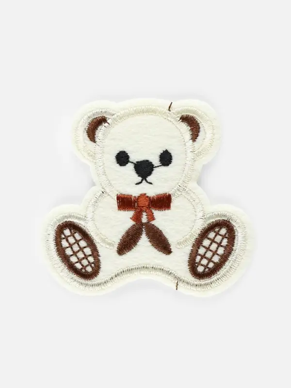 Термоаппликация &laquo;Мишка с бантиком&raquo;, 5.5&times;6 см, бежевая