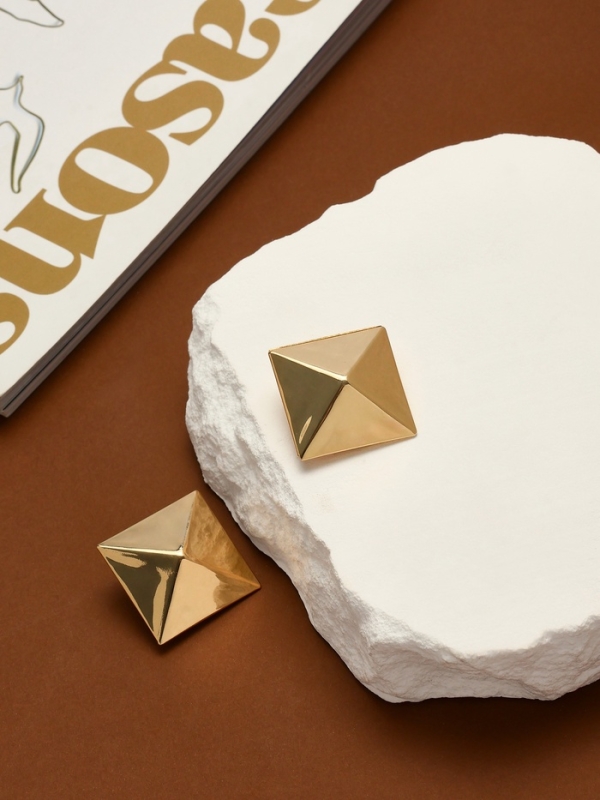 Клипсы &laquo;Тренд&raquo; квадрат, цвет золото