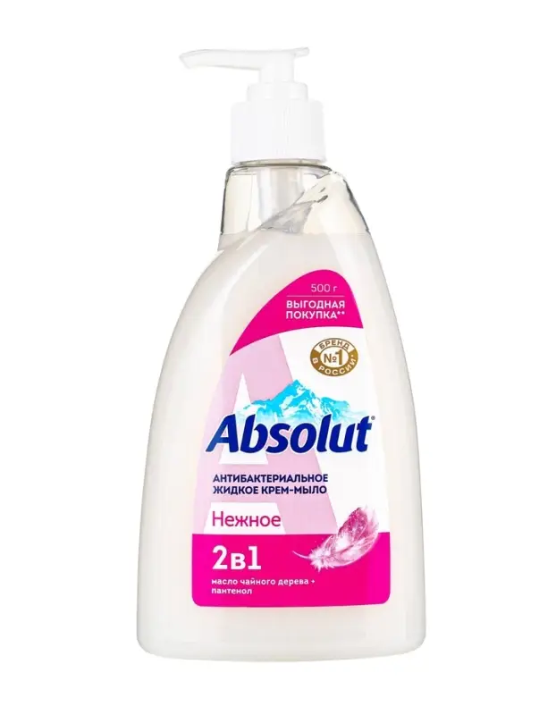 Антибактериальное жидкое мыло  ''ABSOLUT 2в1" нежное, 500 г