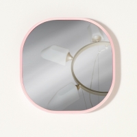 Зеркало карманное &laquo;Узор&raquo;, с подставкой, 8 &times; 8 см, цвет чёрный